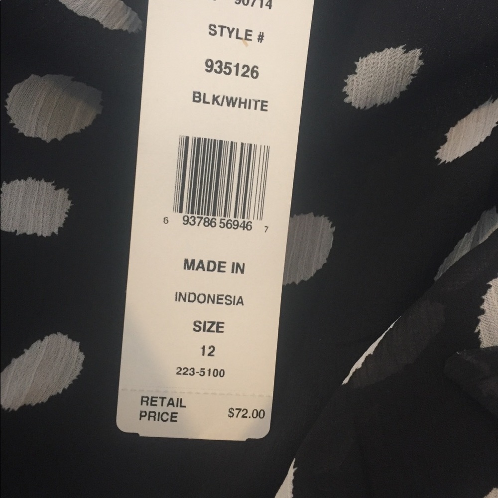 Black and white dotted dress MSK Size 12 - Picture 8 of 8